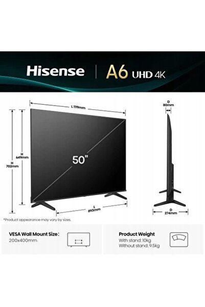 Hisense Televizor 50A6Q 50 LED 4K VIDAA Dolby Vision HDMI 2.1