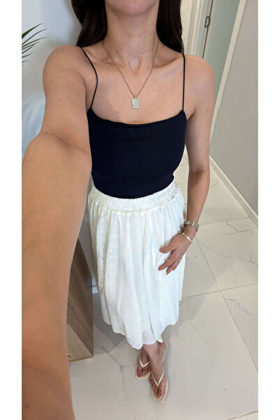 BİRCANÇİL Dowe Navy Blue Basic Strap Tank Top