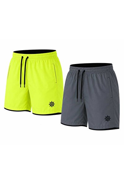 atlanticsport Men's Swim Shorts 2-Piece Swim Shorts with Rudder Logo