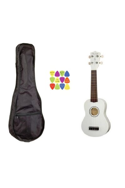 OEM Set ukulele soprano Harley Benton UK-12 ALB 52cm, husă + 12 pene