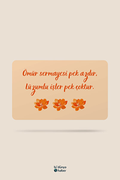 Bi Dünya Haber Ömür Sermayesi Pek Azdır, Lüzumlu İşler Pek Çoktur Temalı Buzd...