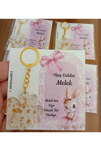 sevgiliatolyemm mutluluk getirmesi dileğiyle Rabbit Themed Card Clover Keycha...