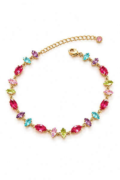 DEMOKAN Steel Aisha Bracelet Marquise Stone Waterway Bracelet 17+5cm