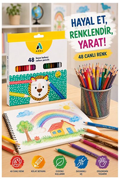 Artmaster 48 li Kuru Boya Kalemi Karton Kutu 1 Paket Adel 48 Renk Kuruboya Ta...