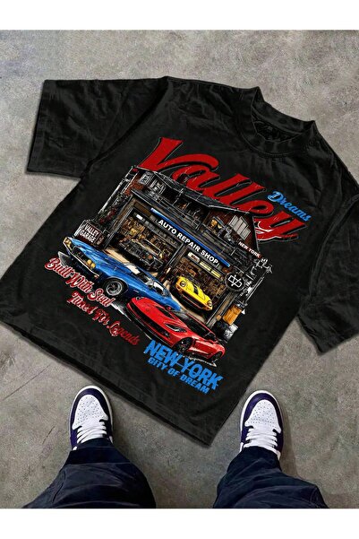 SVART WEAR Retro New York City of Dreams Printed Streetwear Style Oversize Cr...