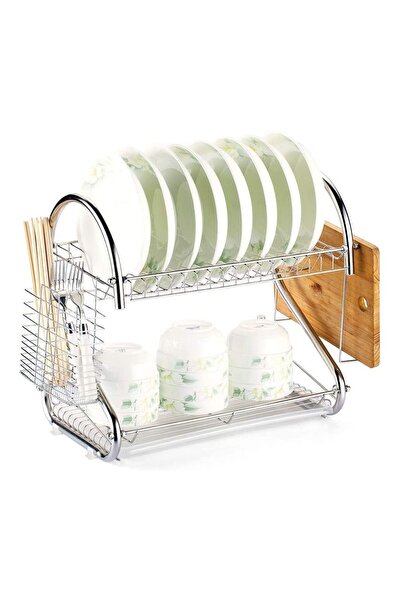 DubaiGallery 2-Tier Deluxe Stainless Steel Dish Drainers Dish Drying Rack Bas...
