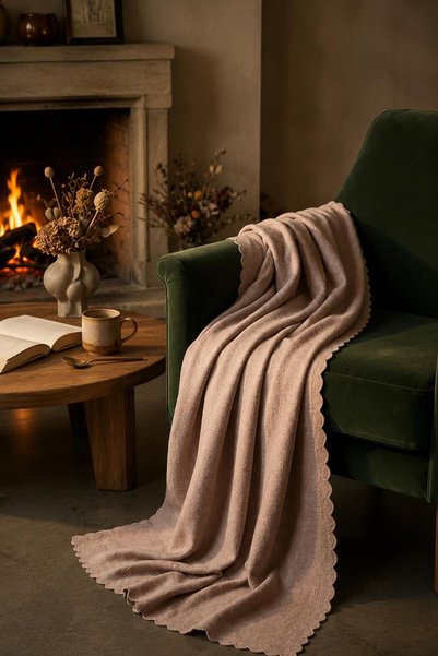 Bella Home Lux Premium Quality Shiny Chenille Sofa Cover Mink - 175 cm X 210 cm