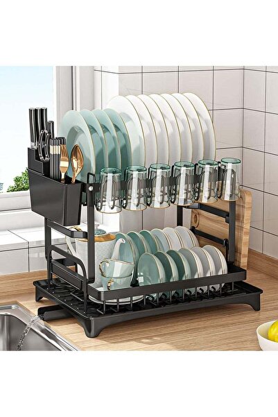DubaiGallery Dish Drying Rack For Kitchen Counter Top Organizer With Sink Dra...