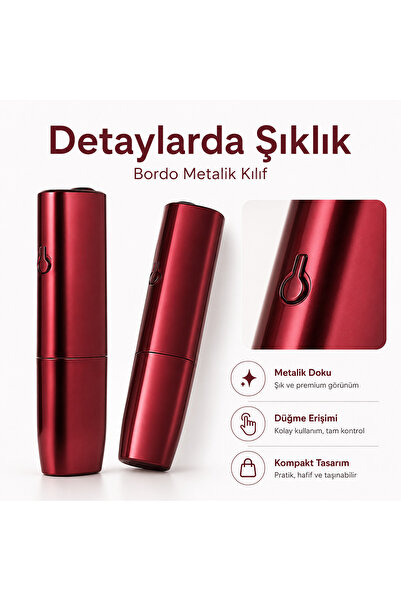 YuumiCo Iluma One Metalik Görünümlü Bordo Kılıf - Iluma One Bordo Kılıf - Ilu...