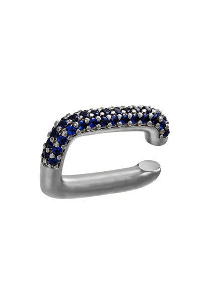 VeeShop Κομψό σκουλαρίκι ear cuff, μεγάλο ορθογώνιο, διακοσμημένο με κρύσταλλα