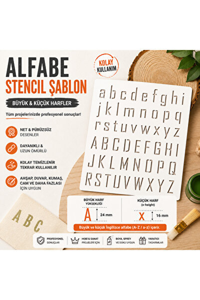 Major Hobi قالب استنسل للحروف الإنجليزية من A إلى Z مقاس 140 × 200 مم قالب رس...