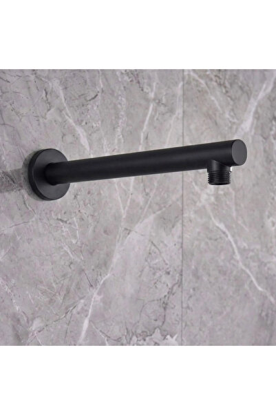 Black even Black Round Wall Mounted Shower Arm 30cm - Black Dawn