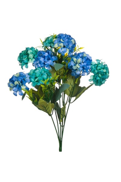 OEM Buchet decorativ de hortensii artificiale albastre și mov, 37 cm