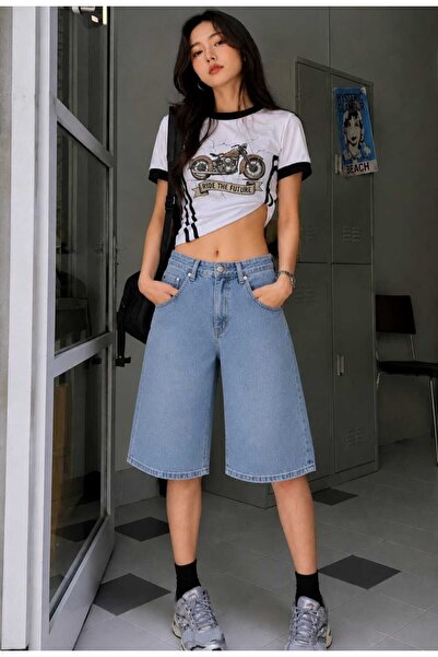 EDVESS Y2K RECYCLED BAGGY JEAN DENİM ŞORT