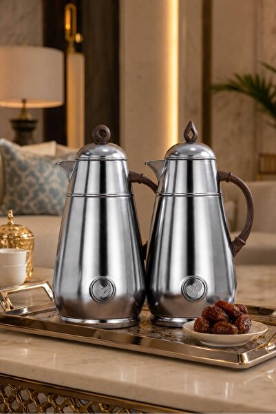 Generic Luxurious Dark Silver Tramisu Set (2 Pieces) with (1L & 0.7L) Capacit...