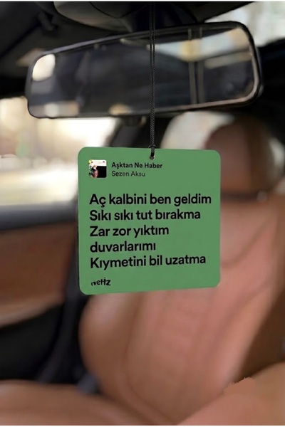 netİz Sezen Aksu Şarkı Sözü Tasarımlı UV Baskı Ayna Süsü 7x7 cm > “Aşktan Ne ...