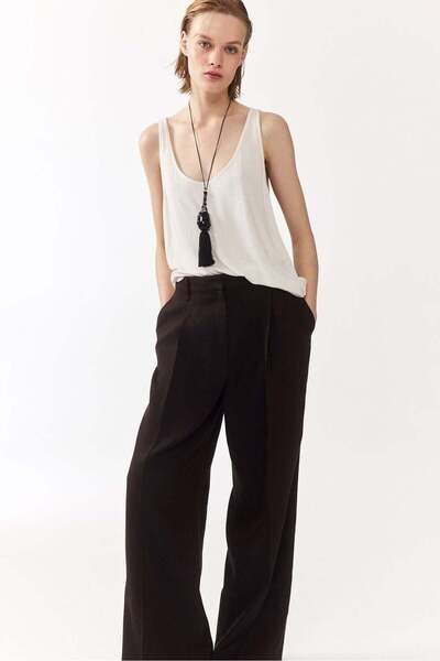 H&M Tailored linen-blend trousers