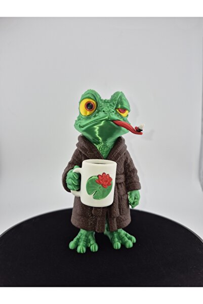 FDI3D Figurină decorativă Broscuță imprimată 3D, PLA, 14x7x7 cm, Verde, Fabri...