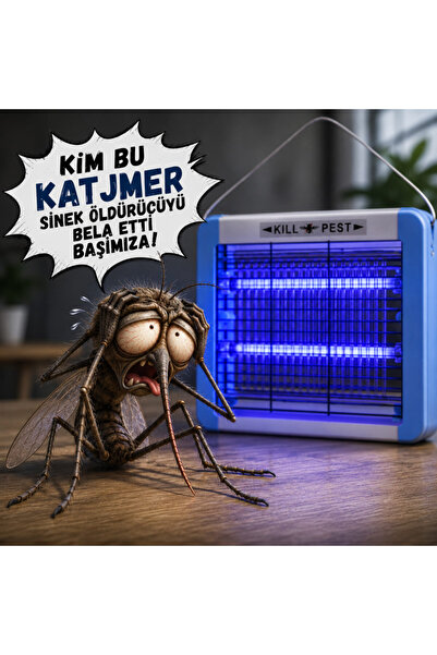 Genel Markalar KJ/BZ-001 UV Işıklı 1200V Elektrikli Sinek, Sivrisinek ve Haşe...