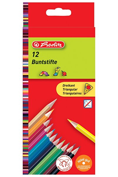 Herlitz Creioane colorate triunghiular 1/1 set 12 buc/set