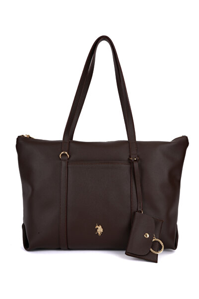 U.S. Polo Assn. حقيبة كتف نسائية بنية اللون Us26581