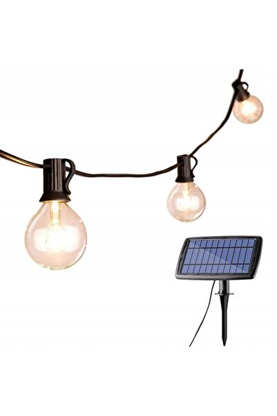OnShop Ghirlanda cu panou solar pentru gradina, forma becului, 25+2 Led-uri, ...