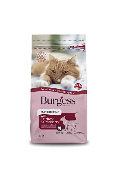 Burgess Mature Cat Dry Cat Food Turkey & Cranberry 1.4KG