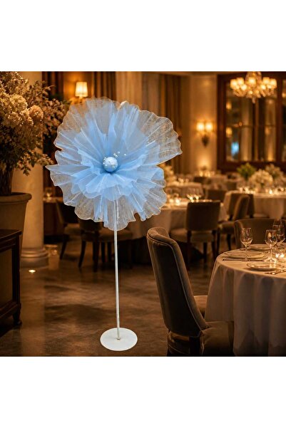 decotoys Floare bleu decorativă din voal cu tija 160cm