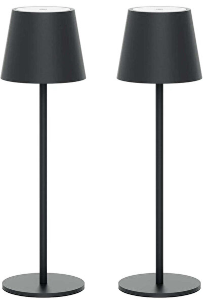 Klighten Set de 2 lămpi de masă LED, lumină alb cald 3000 K, USB-C, IP54, alu...