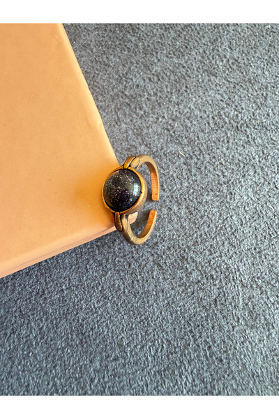 zadenza gold Adjustable size natural stone pure copper ring antique model cop...