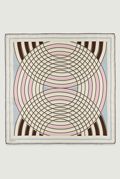 Triko Mısırlı Brown Optical Patterned Silk Scarf