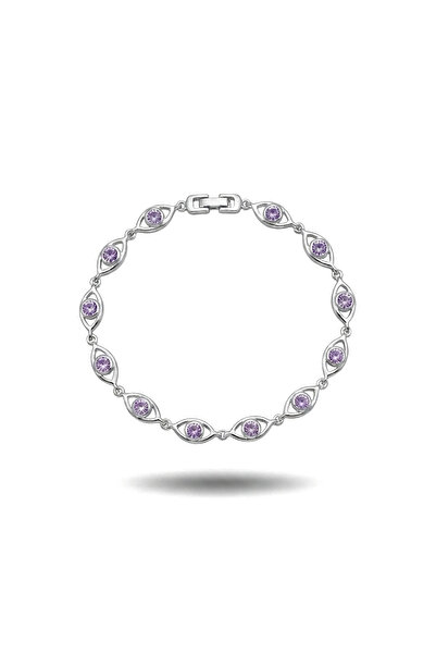 h&b design jewel Steel Lilac Eye Detail Bracelet
