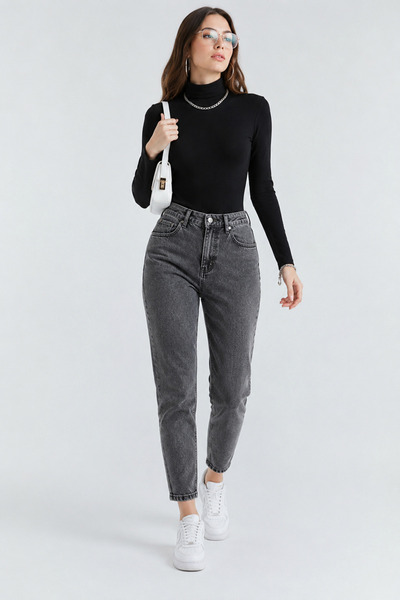 sion jeans Black Karyıkama Smoked Mom Jeans Boyfriend Casual Wear Comfortable...