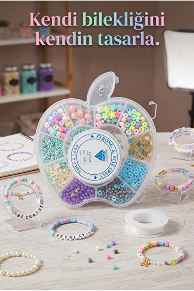 Tıfıl Toys Kendin Yap Eğitici ve Eğlenceli Takı Seti Elma Kutulu Tasarım ile ...