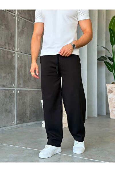 FO4RBS Minimal Design Dubble Face Fabric Baggy Tracksuits A-Black