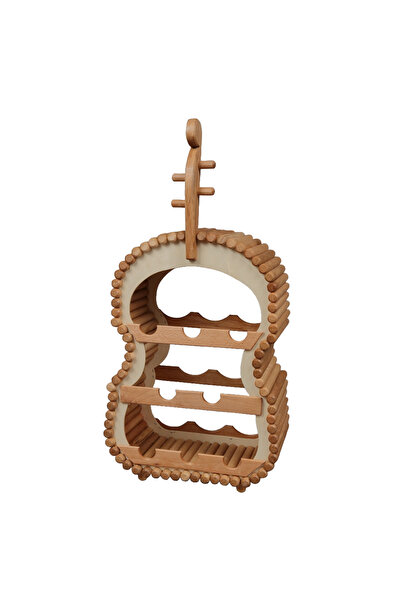 LimArt Suport Vin din Lemn „Cello Art”, Design in Forma de Violoncel, Capacit...