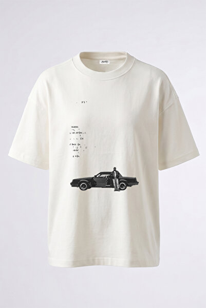 Anetos Dr Dre Grand National Design Printed Oversize White T-Shirt
