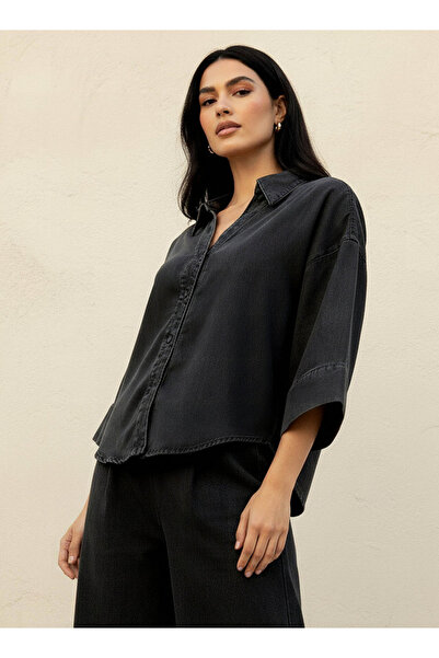 DNM JUANA PEPLUM DENIM TOP