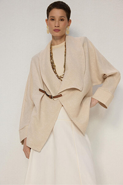 Touché Privé Linen Jacket with Leather Belt