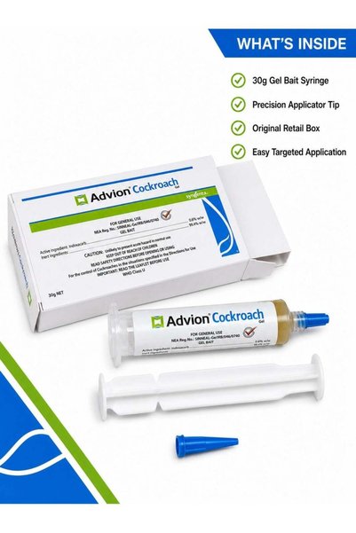 Genenic ADVISION Cockroach Gel Bait 30g with Precision Applicator Tip | Professional Strength Cockroach Control Gel | Easy Spot Application for Kitchens, Cabinets & Cracks