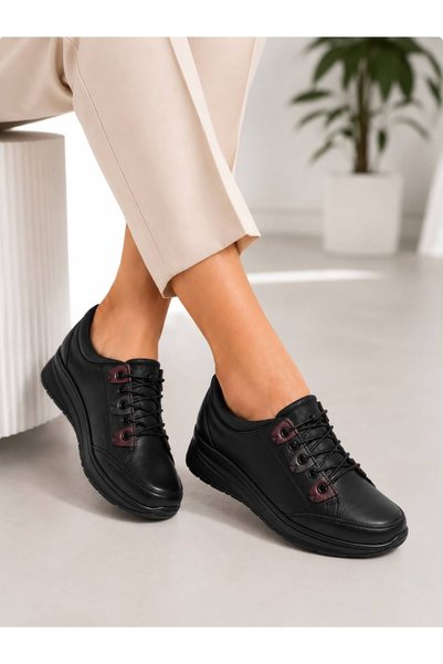YADE MODA Genuine Leather Full Orthopedic Heel Supported Poly Sole Lightweight Design Women'S-Mother's Shoes