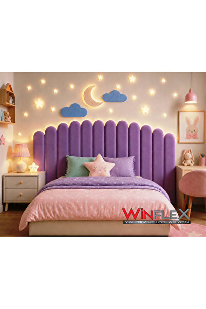 WİNFLEX YATAK BAŞLIK AY VE BULUT SET DEKORASYON PANEL - 180CM(GENİŞLİK)