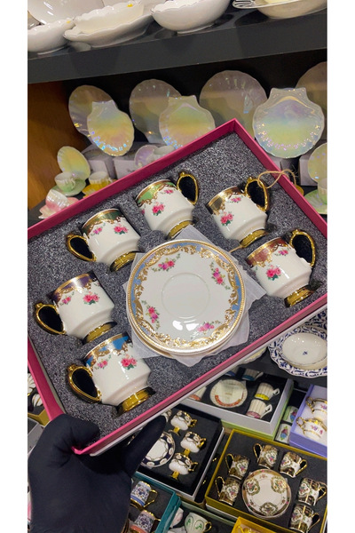 AROW Ben 6-Piece Colorful Turkish Coffee Cup Set