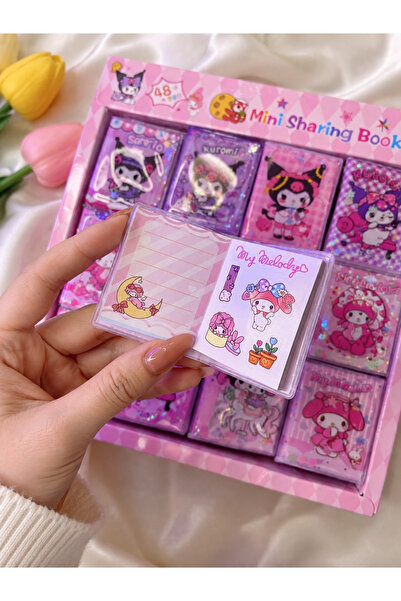 hknova Mini Sharing Book Sanrio Sticker Defteri | Kuromi & My Melody Sulu Kap...