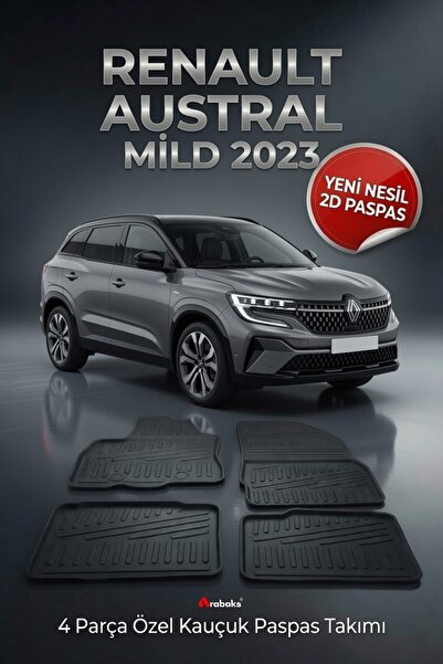 Arabaks RENAULT AUSTRAL MİLD 2023 4 Parça YENİ NESİL 2D Kauçuk Paspas Takımı ...