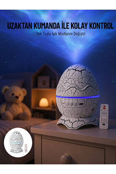 Lisinya Egg-Shaped Table and Night Light Color Changing Projector -