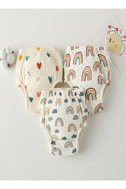 Babyqlo Muslin Rainbow Heart Potty Training Pants Set of 3