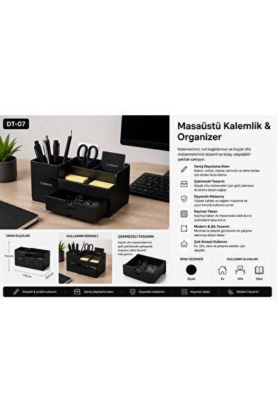 Premium Masaüstü Kalemlik & Organizer | Çekmeceli Ofis Düzenleyici