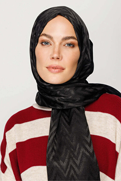 wesscollection شال نسائي منسوج من الجاكار اللامع بنمط متعرج 75x185 سم