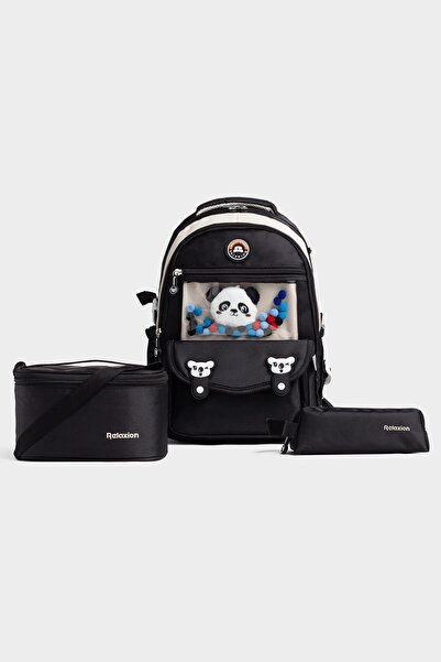 GENC DIJITAL BASKI Set of 3 Children's Primary School Bags with Pen Holder an...